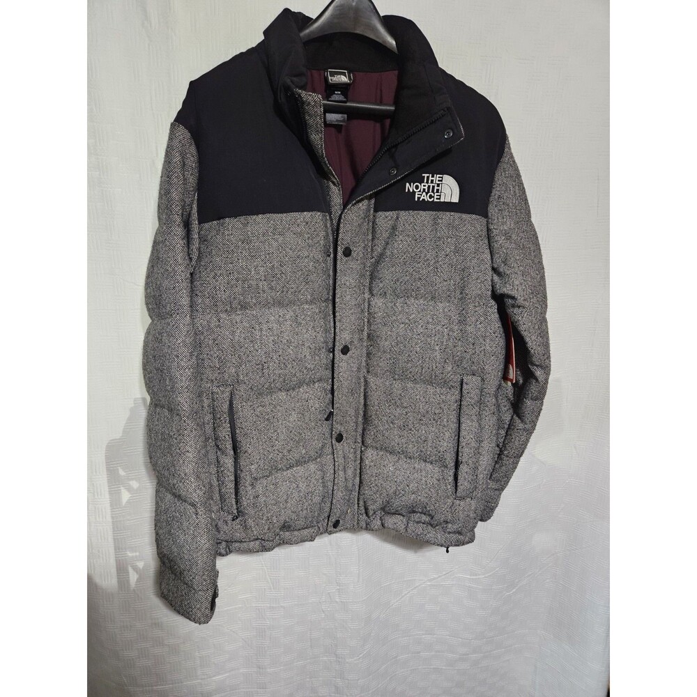 Sz M - The North Face Puffer Bubble Jacket Coat Gray Black 550 H20